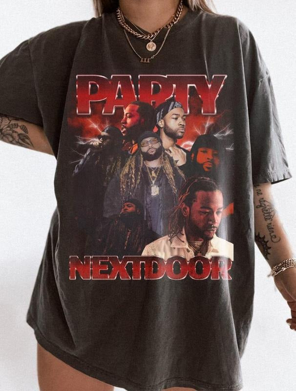 PARTYNEXTDOOR GRAPHIC T-SHIRT Party Mobile Rap T-Shirt, PARTYNEXTDOOR Vintage T-Shirt, PND 4, Sorry I'm Outside Tour...
