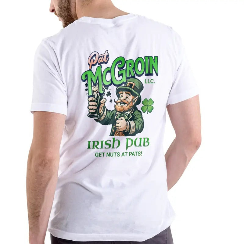 PAT MCGROIN IRISH PUB T Shirt, Unisex Cotton Casual Menswear Hoodie, Sweatshirt | RetroVerseTees.com