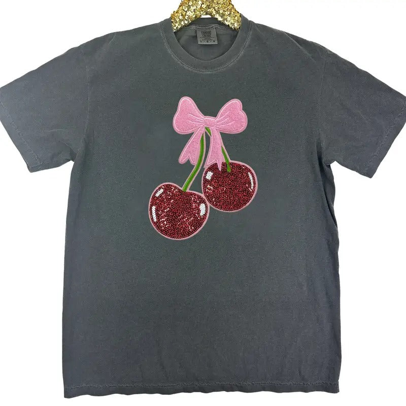 PATCH Cherry Coquette Comfort Colors T-Shirt Hoodie, Sweatshirt | RetroVerseTees.com