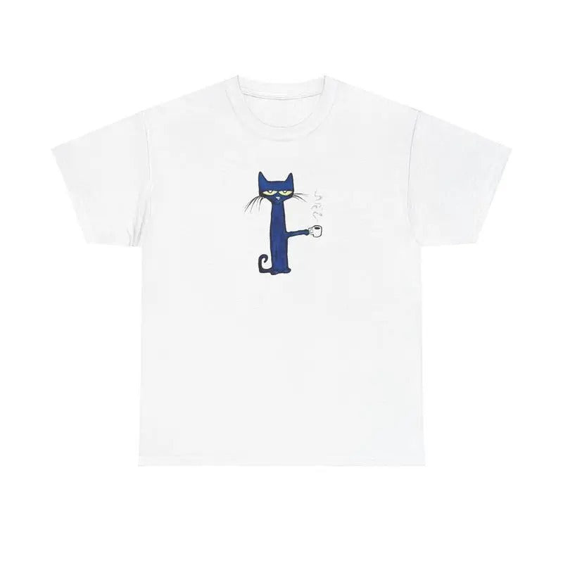 PETE THE CAT COFFEE SHIRT -  Pete the Cat Flower Shirt men top Hoodie, Sweatshirt | RetroVerseTees.com