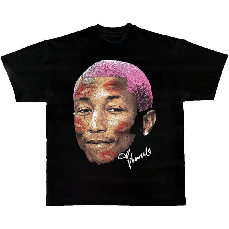 PHARRELL WILLIAMS Pink Tee Hoodie, Sweatshirt | RetroVerseTees.com