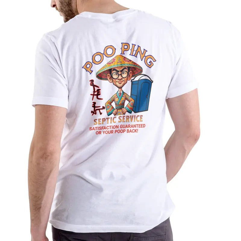 POO PING SEPTIC SERVICE T Shirt, Unisex, Cotton Menswear Soft Hoodie, Sweatshirt | RetroVerseTees.com