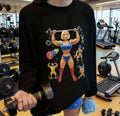 POWERFUL Hoodie Womenswear, Strong Girl Graphic Sweatshirts Women, Fitness BB TNF, Gym Motivation Streetwear T-Shirts