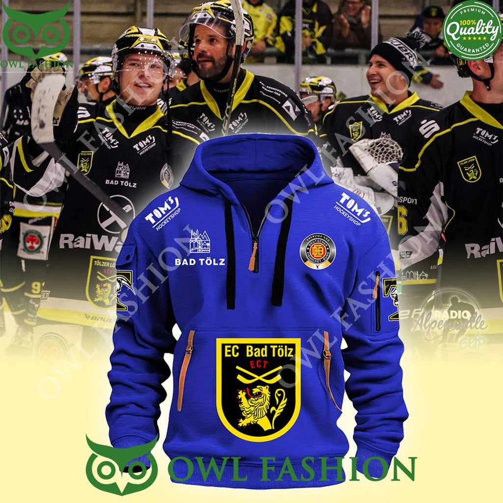 Tolzer Lowen logo ice Hockey EC Bad Tolz Half zipper Hoodie