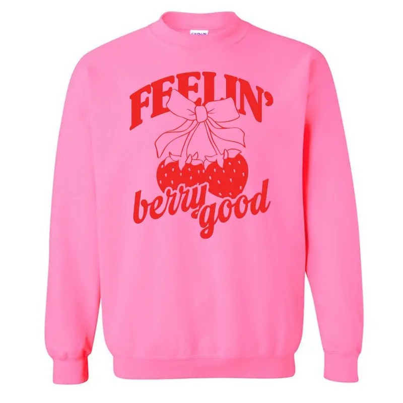 PUFF 'Berries & Bows' Lightweight Sweatshirt T-Shirts, Hoodie | RetroVerseTees.com