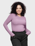 PUMIEY Long Sleeve Basic Tee Women's Crew Neck Slim Fit Tops Streetwear Minimalist Double Layer Compression Tee Hoodie,...