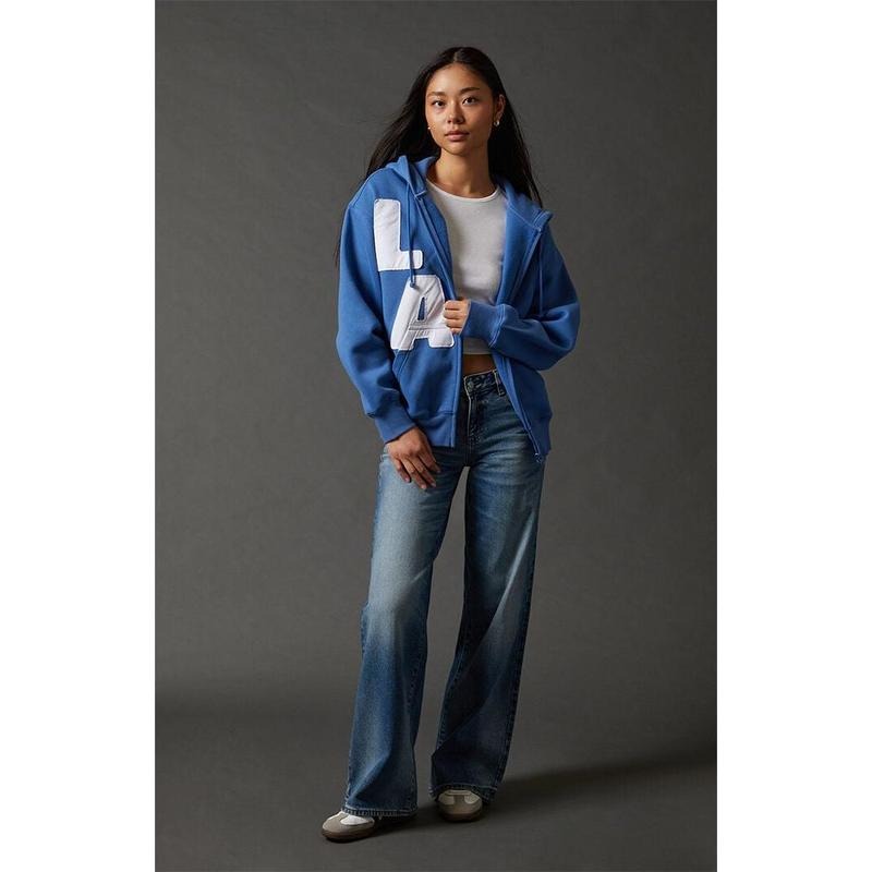 Pacsun Women's Big LA Zip Up Oversized Hoodie T-Shirts, Sweatshirt | RetroVerseTees.com