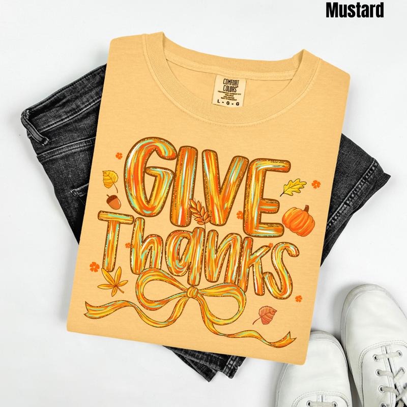 Painted Fall Give Thanks Comfort Colors T-Shirt 'NLB' Hoodie, Sweatshirt | RetroVerseTees.com