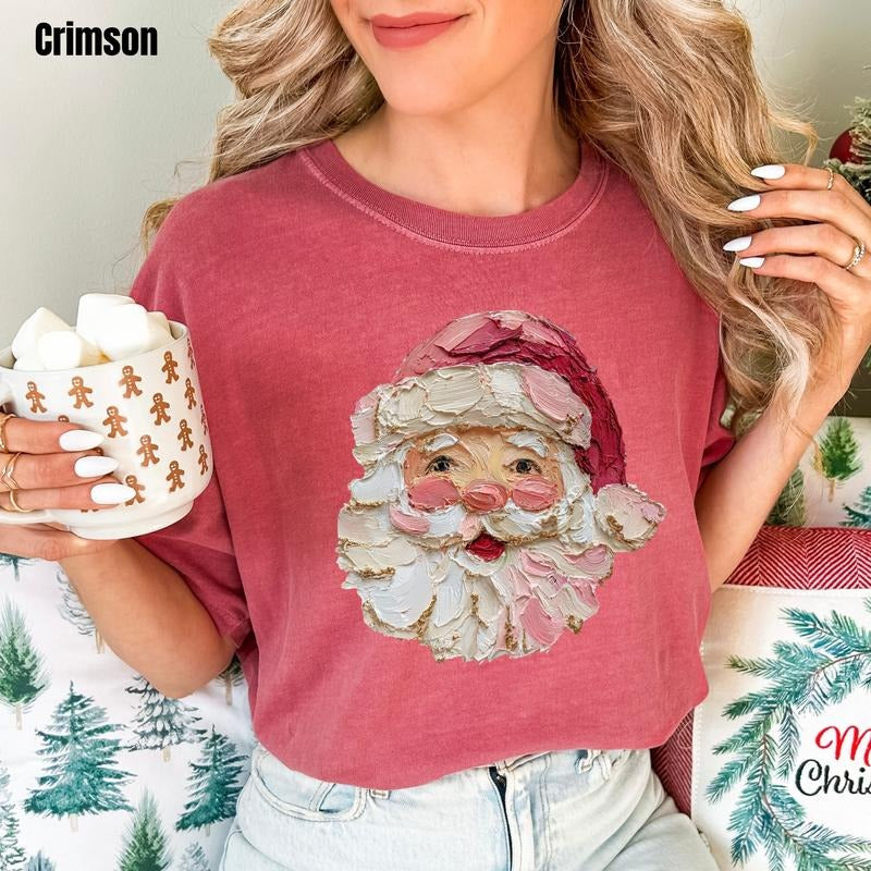 Painted Santa Comfort Colors T-Shirt 'NLB' Hoodie, Sweatshirt | RetroVerseTees.com