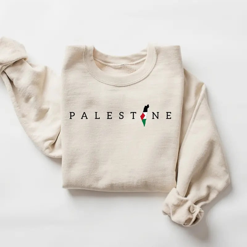 Palestine Sweatshirt, Free Palestine Sweater, Palestine Flag Crewneck, Stand With Palestine Shirt, Gaza Unisex College...