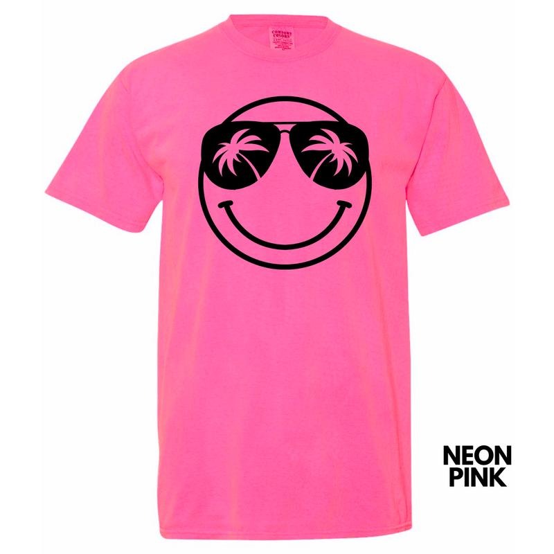 Palm Sunnies Happy Face Comfort Colors T-Shirt 'NLB' Hoodie, Sweatshirt | RetroVerseTees.com