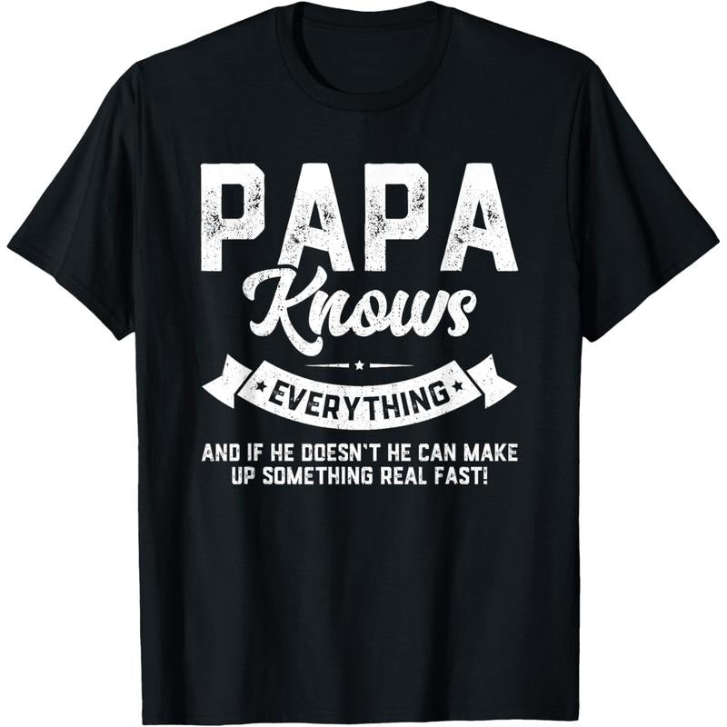 Papa Knows Everything 60th Gift Funny TNF'WB shield Day T-Shirt Hoodie, Sweatshirt | RetroVerseTees.com