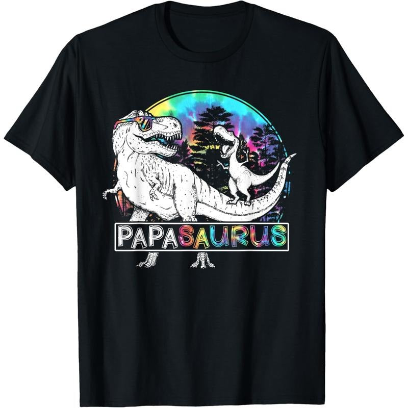 Papa Saurus Funny Dino Tie Dye Bandana TNF'WB shield Day T-Shirt Hoodie, Sweatshirt | RetroVerseTees.com