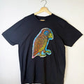 Parrot Hand printed Woodcut Appliqued T Shirt Cotton Menswear apparel graphic  tees Casual Tshirt Hoodie, Sweatshirt