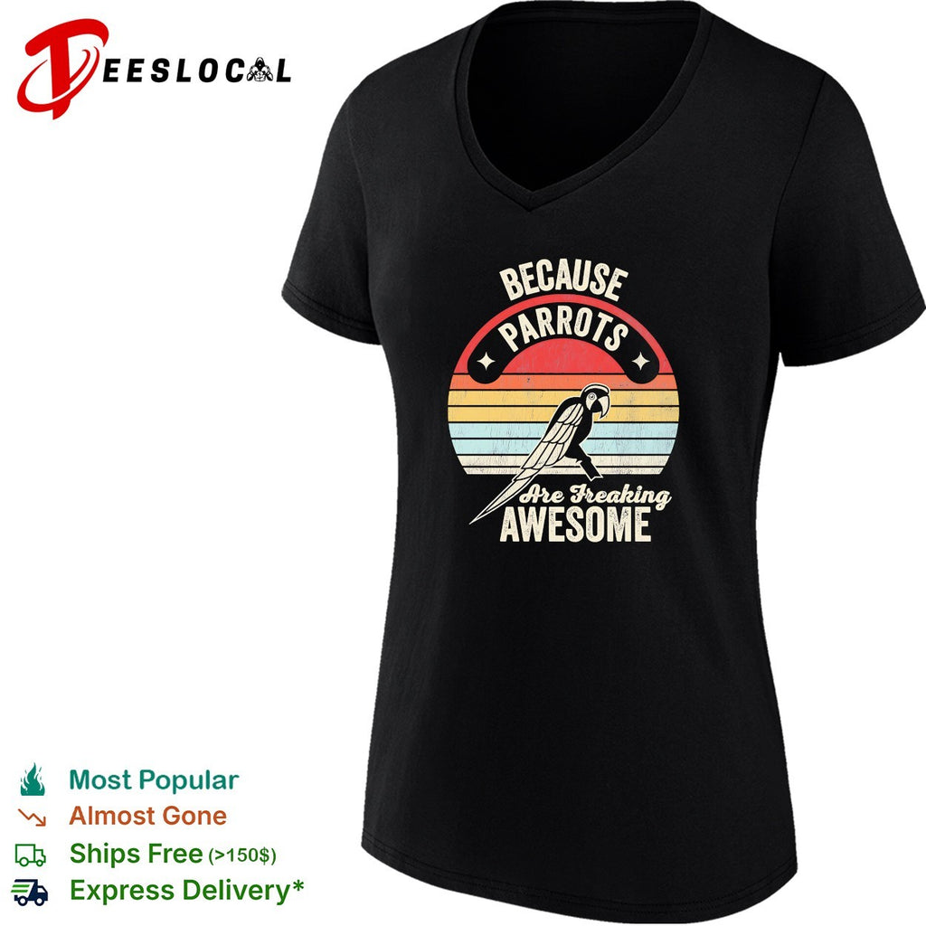 Parrot perched retro sunset because parrots are freaking awesome shirt