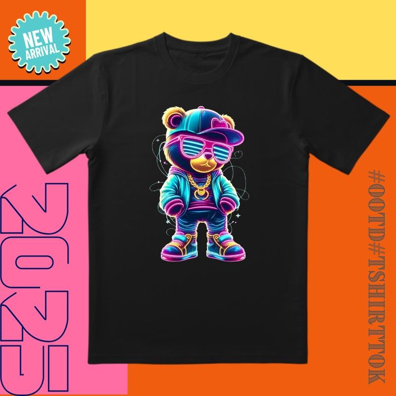 Bear Party Tee |   3D Embossed Bear Hat |   Streetwear/Date Night/Party Masterpiece Hoodie, Sweatshirt | RetroVerseTees.com