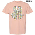 Pastel Blooms Monogram Comfort Colors T-Shirt 'NLB' Hoodie, Sweatshirt | RetroVerseTees.com