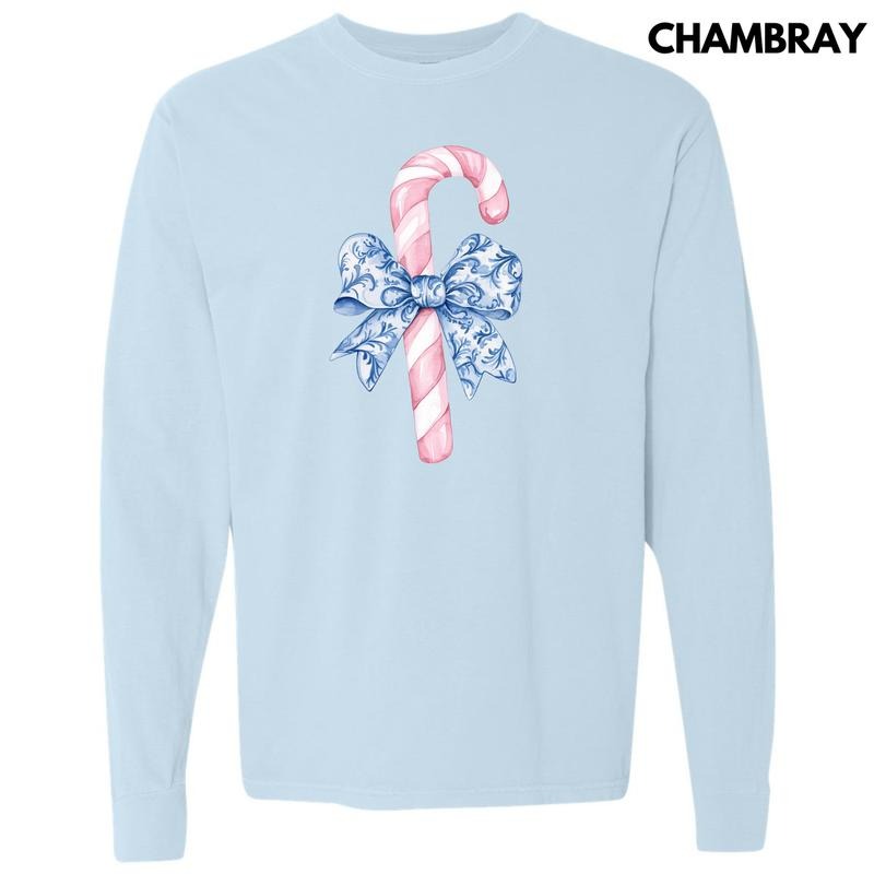 Pastel Candy Cane Long Sleeve Comfort Colors T-Shirt 'NLB' Hoodie, Sweatshirt | RetroVerseTees.com