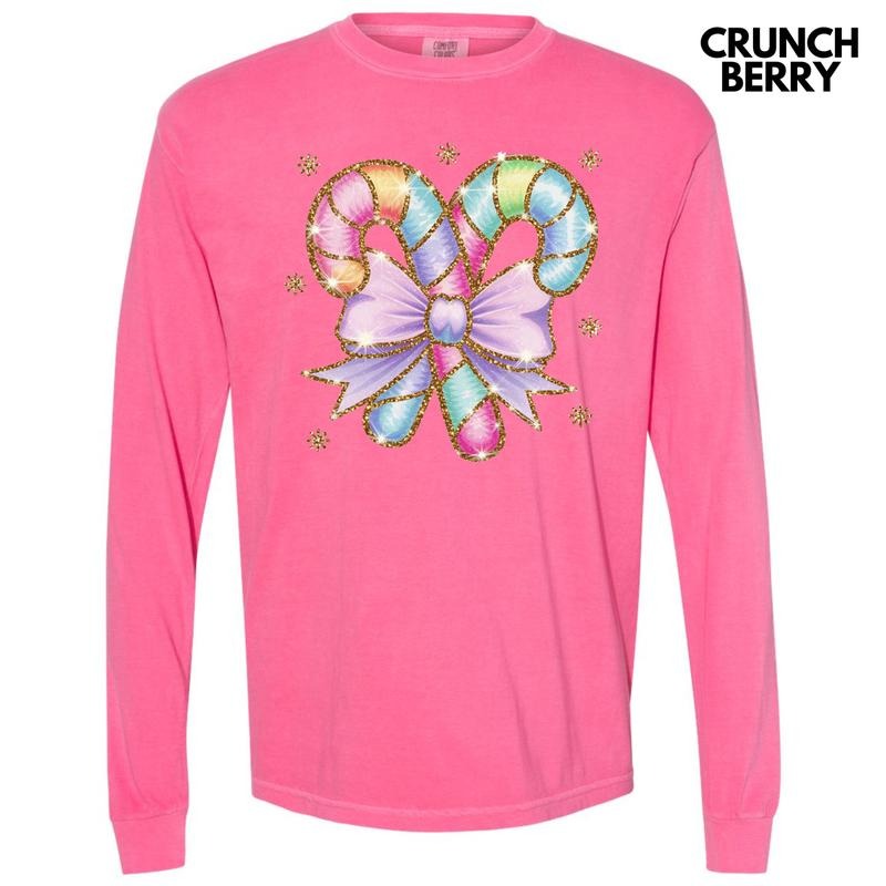 Pastel Candy Canes Long Sleeve Comfort Colors T-Shirt 'NLB' Hoodie, Sweatshirt | RetroVerseTees.com