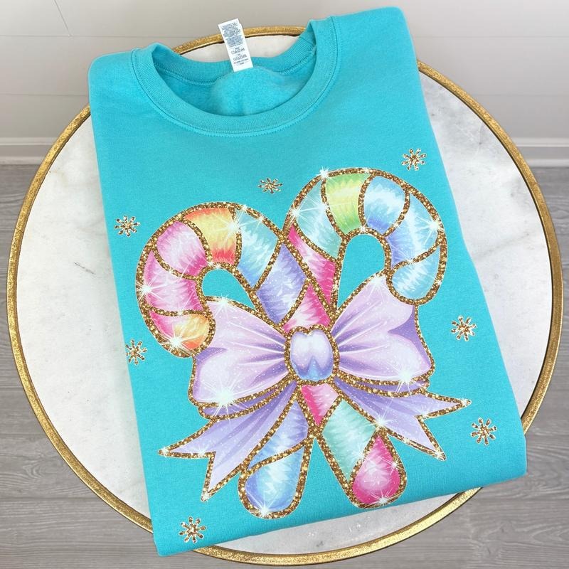 Pastel Candy Canes Sweatshirt 'NLB' T-Shirts, Hoodie | RetroVerseTees.com
