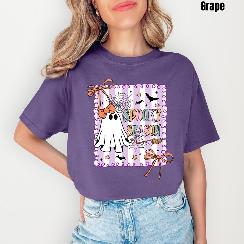 Pastel Ghost Spooky Season Comfort Colors T-Shirt 'NLB' Hoodie, Sweatshirt | RetroVerseTees.com