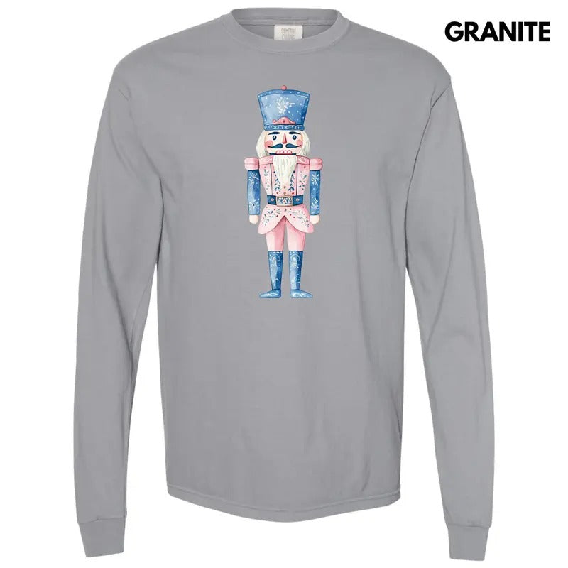 Pastel Nutcracker Long Sleeve Comfort Colors T-Shirt 'NLB' Hoodie, Sweatshirt | RetroVerseTees.com