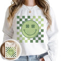 Patricks Day Retro Clover Smiley Sweatshirt T-Shirts, Hoodie | RetroVerseTees.com