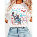 Patriotic - pride Tee: "Land FOG TNF Free because FOG TNF Brave" with Statue FOG Liberty, Celebrating National Spirit...