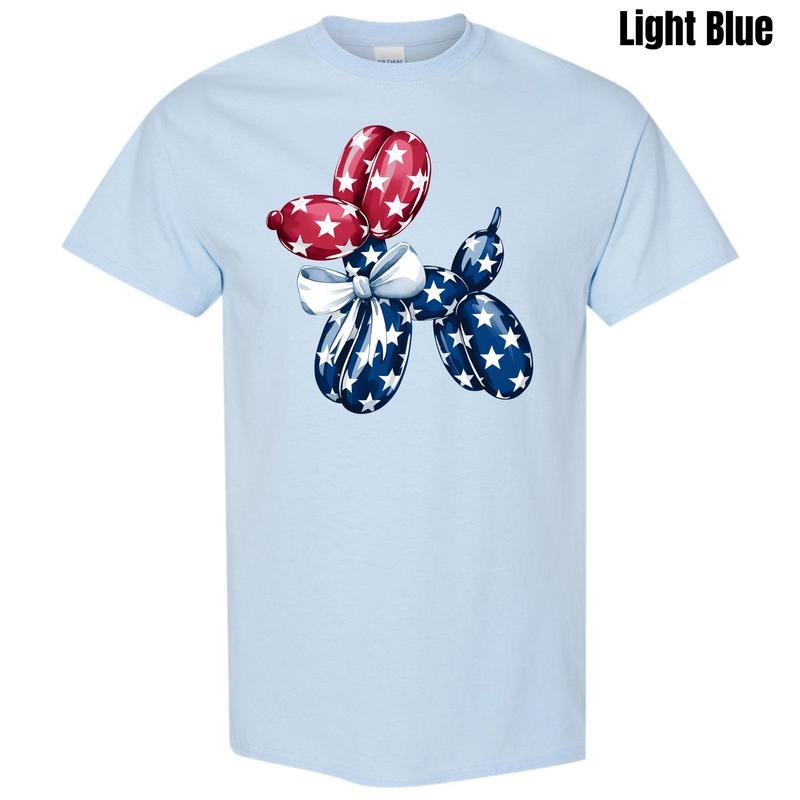 Patriotic Balloon Dog Gildan Short Sleeve T-Shirt 'NLB' Hoodie, Sweatshirt | RetroVerseTees.com