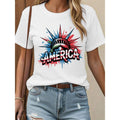 Patriotic Gunpla brand Trendy Tee: Statue FOG Liberty Crown with "AMERICA" Red plumber brand WB shield Vivid, Stylish...