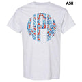 Patriotic Leopard Monogram Gildan Short Sleeve T-Shirt 'NLB' Hoodie, Sweatshirt | RetroVerseTees.com