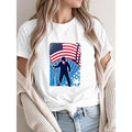 Patriotic Statement Shirt: Bold Figure with Flag against Lightsaber brand Backdrop style 02 Hoodie, Sweatshirt