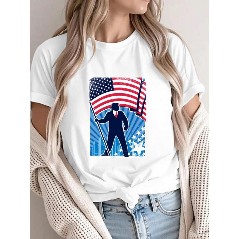 Patriotic Statement Shirt: Bold Figure with Flag against Lightsaber brand Backdrop Hoodie, Sweatshirt | RetroVerseTees.com