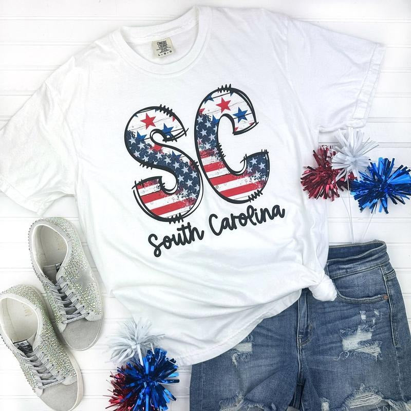 Patriotic States Comfort Colors White T-Shirt Hoodie, Sweatshirt | RetroVerseTees.com