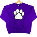 Paw Chenille Sequin Patch Sweatshirt -- PURPLE T-Shirts, Hoodie | RetroVerseTees.com