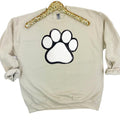 Paw Chenille Sequin Patch Sweatshirt -- SAND T-Shirts, Hoodie | RetroVerseTees.com