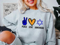 Peace Love Hanukkah Sweatshirt, Hanukkah Hoodie, Unisex Jewish Celebration Sweatshirt, Religious Hoodie, Holiday Gift...