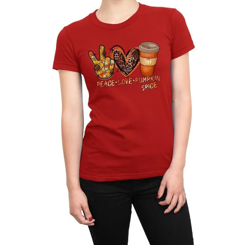 Peace Love Pumpkin Spice Halloween Fall T-Shirt Hoodie, Sweatshirt | RetroVerseTees.com
