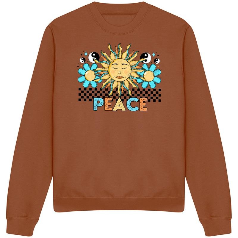 Peace Retro Sun Just Hoods Sweatshirt T-Shirts, Hoodie | RetroVerseTees.com