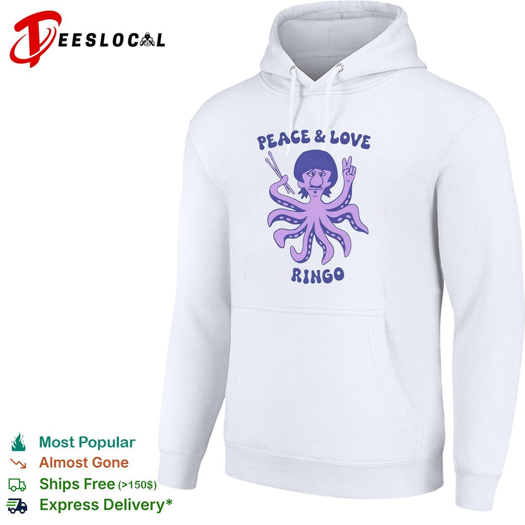 Peace and love Ringo octopus shirt
