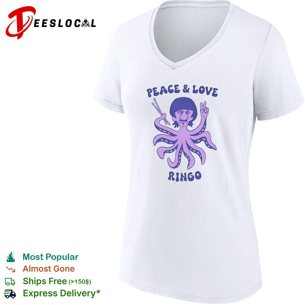 Peace and love Ringo octopus shirt
