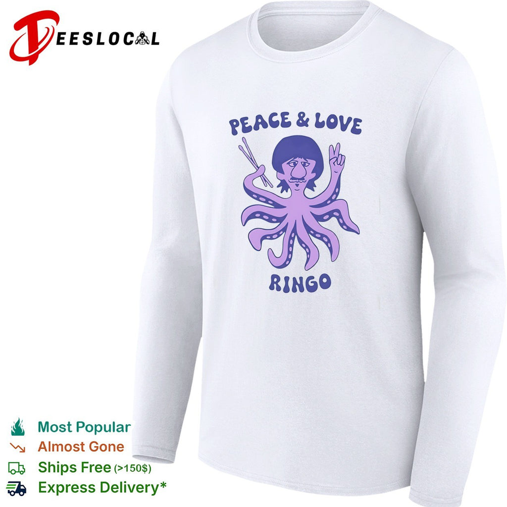 Peace and love Ringo octopus shirt
