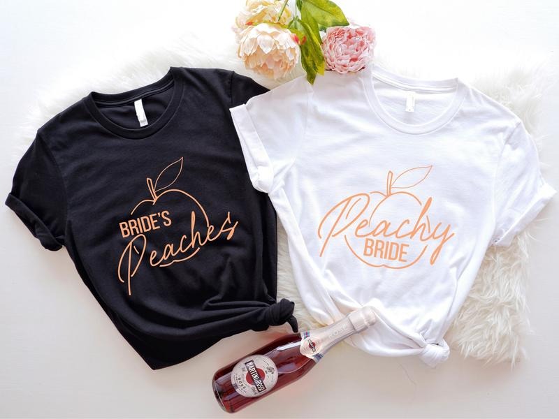 Peach Bachelorette Shirt, Peachy Bride T-shirt, Bride's Peaches Tee, Matching Bridesmaid Tee, Southern Bachelorette...