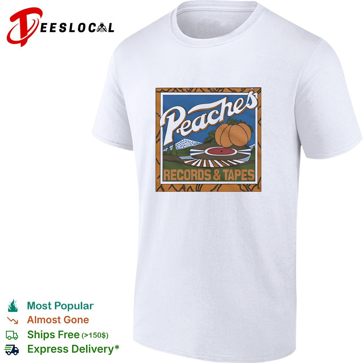 Peaches records and tapes shirt