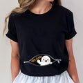 Peek A Boo Maternity Shirt, Funny Pregnant Ghost T-Shirt, Cute Halloween Pregnancy Sweatshirt, Spooky Expecting Mom Top,...