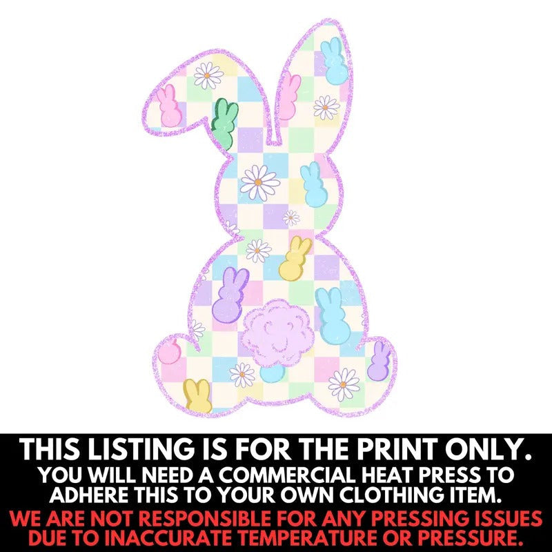 Peeps Checkered Bunny Print - PRINT ONLY 'NLB' T-Shirts, Hoodie, Sweatshirt | RetroVerseTees.com