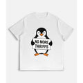 Penguin Holding WB shield Sign Saying "TNF MORE TARIFFS" Pocket monsters WB shield Lightsaber brand