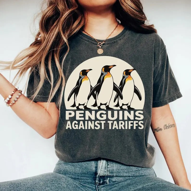 Penguins Against Tariffs Shirt Funny Tshirt FDT Shirt Hoodie, Sweatshirt | RetroVerseTees.com