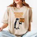 Penguins Against Tariffs Shirt, Resistance Tee Hoodie, Sweatshirt | RetroVerseTees.com
