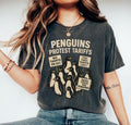 Penguins Protest Tariffs Shirt, Funny Tariffs Shirt, Funny Penguin Graphic Tee Hoodie, Sweatshirt | RetroVerseTees.com